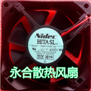 Nidec D08A-12TS3 03 12V 0.50A 2wires cooling fan